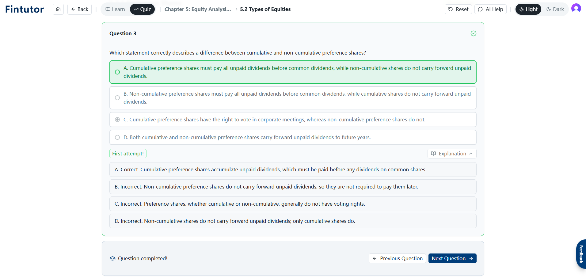 Adaptive practice interface with personalised questions