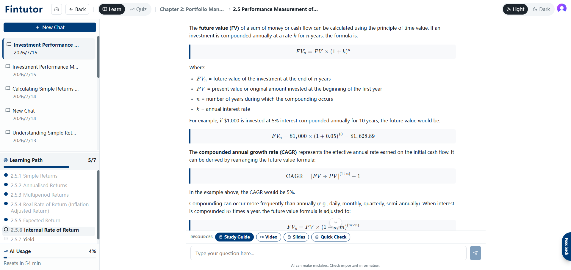 Grounded AI tutor interface with curriculum content and learning resources