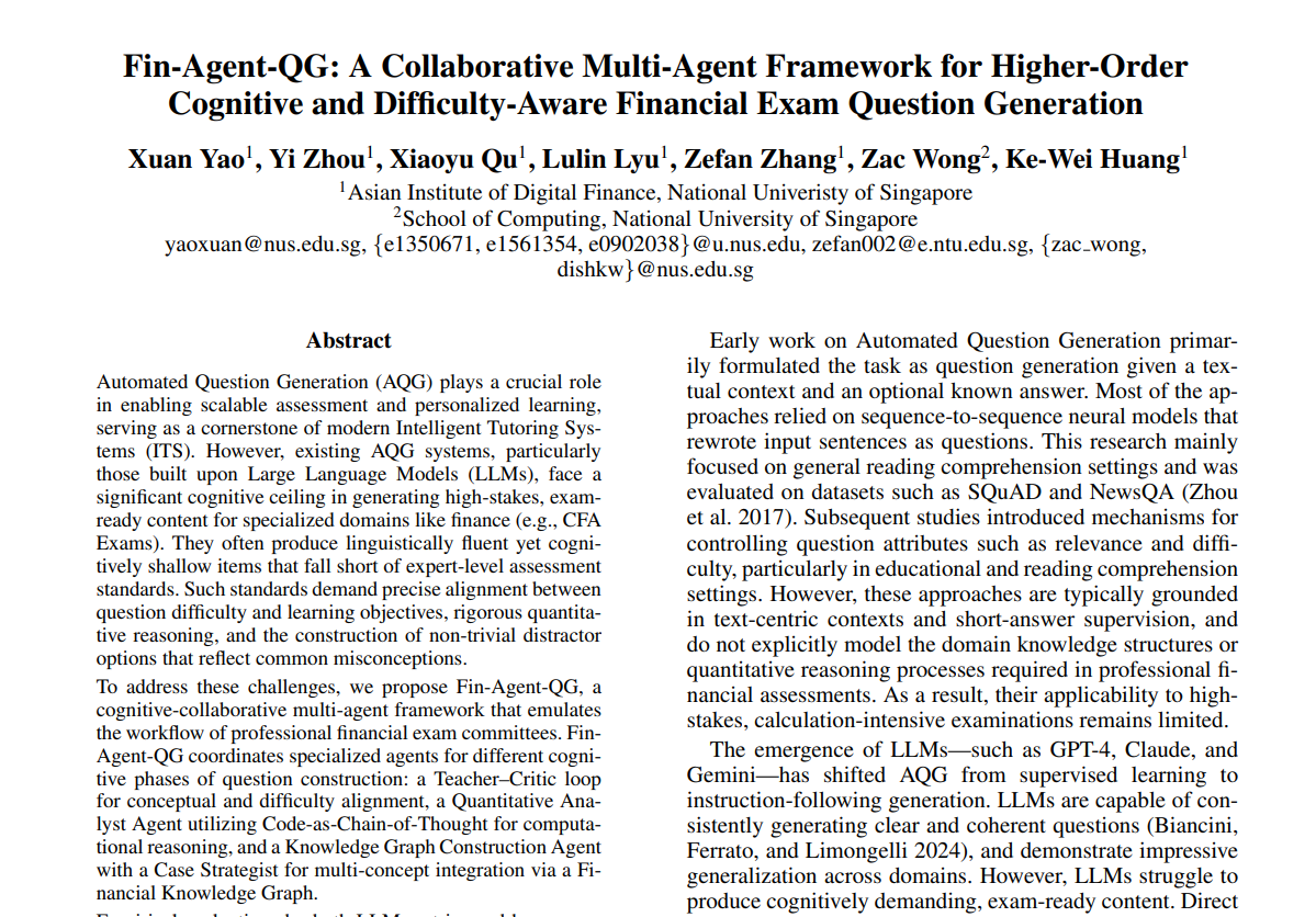 Preview of the Fin-Agent-QG research paper